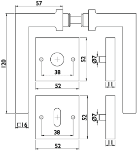 Hermat Drückergarnitur 1835/2311.SC/RW/3225,Ros.,eck.,WC/SS,8(8),ER,TS 37-47