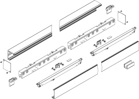 Hermat Schiebetürbeschlag,mit Laufschiene,SAN REMO, 2000mm, 120kg, ESG/VSG,grau