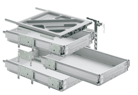 SCHREIBTISCH-CONTAINER KOMPLETT-SET 730 MM ALU 41065