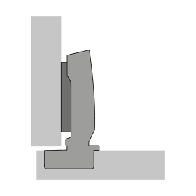 Hettich Sensys 110°-Scharnier mit integrierter Dämpfung (Sensys 8645i). vernickelt. vorliegend. Öffnungswinkel 110°. TS-Bohrbild 48 x 6 mm. zum Einpressen (ø 10 x 11)