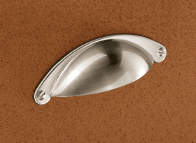 Muschelgriff Matane, Bohrabstand 64 mm, L 105 mm, B 30 mm, H 25 mm, Edelstahl Optik gebürstet