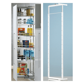 Höhenverstellbarer Tragrahmen Dispensa 90°, B 362 mm, H 1200 - 1600 mm, silber