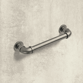 Griff Ogulin, Bohrabstand 192 mm, L 216 mm, H 38 mm, ø 16 mm, Zinn Optik antik