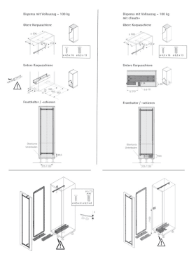 Hettich Höhenverstellbarer Tragrahmen Dispensa 90°. B 262 mm. H 1900 - 2300 mm. anthrazit