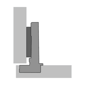 Hettich Veosys 105°-Edelstahlscharnier, vorliegend, TH - Bohrbild 52 x 5,5 mm, zum Anschrauben, 9289590
