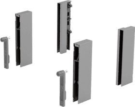 DesignSide Adapter ArciTech, 124 mm, System- / Zargenhöhe 218/ 94, 250/126, silber, links und rechts