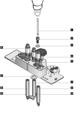 Hülse DrillJig Scharnier und DrillJig VB