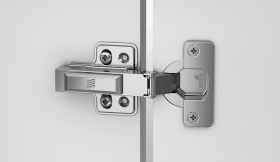 Veosys 105°-Edelstahlscharnier, halb vorliegend, TH - Bohrbild 52 x 5,5 mm, zum Anschrauben (-)