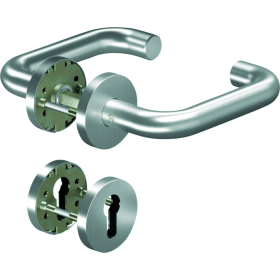 OGRO Drückergarnitur Core 8100, 8mm Vierkant TS. 38-63mm Rundrosette PZ ED