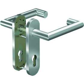 Ogro Drückergarnitur CORE+ 8907, 8mm Vierkant TS. 38-63mm Kurzschild PZ ED