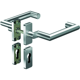 OGRO Drückergarnitur Premium 8907A/6610 FS,Ros.eck,PZ,9,F1,TS35-48,o.No.