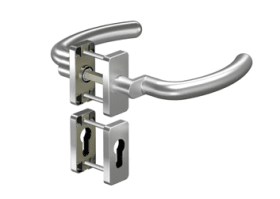 OGRO Drückergarnitur 8141A/6610SR FS,Ros.eck,PZ,9,ER,TS35-48,o.No.