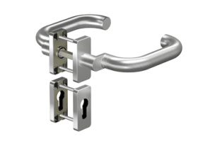 OGRO Drückergarnitur 8350A/6610SR FS,Ros.eck,PZ,9,ER,TS35-48,o.No.