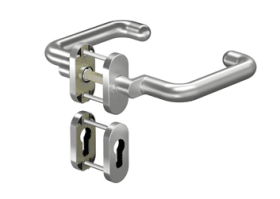 OGRO Drückergarnitur 8101A/6621SR FS,Ros.ov.,PZ,9,F1,TS35-48,o.No.