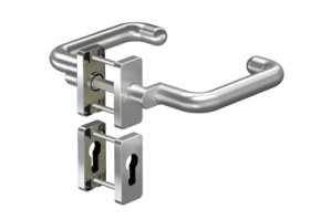 OGRO Drückergarnitur 8101A/6610SR FS,Ros.eck,PZ,9,F1,TS35-48,o.No.