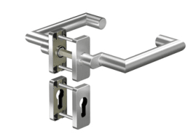 OGRO Drückergarnitur 8907A/6610SR,Ros.eck,PZ,8,ER,TS35-48,o.No.