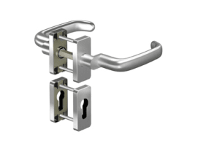 OGRO Drückergarnitur 8527A/6610SR,Ros.eck,PZ,8,F1,TS35-48,o.No.