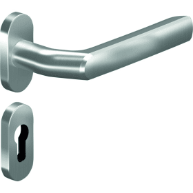 PT-Drücker-Halbgarnitur,eckig 8115V/6610SR,Profilzylinder gelocht,DL-R,ER satino