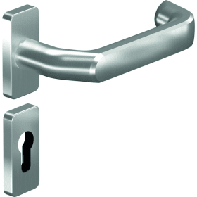 PT-Drücker-Halbgarnitur,oval 8116V/6621SR,PZ,VK8,DIN Links-Rechts,edelst. satino