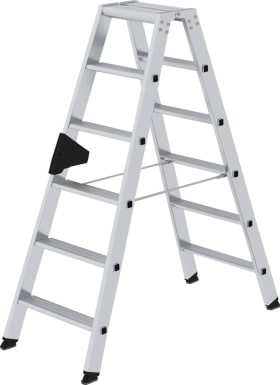 ALU-STUFEN-STEHLEITER BEIDSEITIG BEGEHB. 2X6 STUFEN 40212