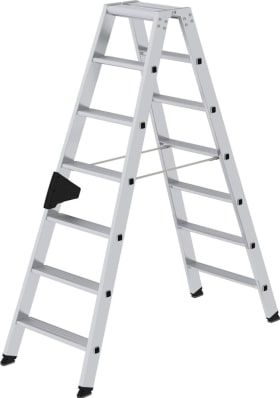 ALU-STUFEN-STEHLEITER BEIDSEITIG BEGEHB. 2X7 STUFEN 40214