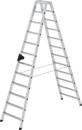ALU-STUFEN-STEHLEITER BEIDSEITIG BEGEHB. 2X12 STUFEN 40224
