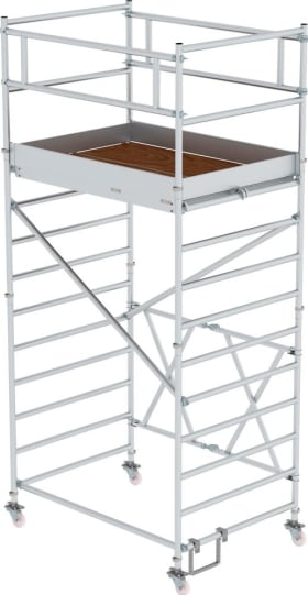 KLAPPGERÜST M.AUSLEGER 1,35X1,80M PLATTFORMH. 3,00M ARBEITSH. - 5,0 115228