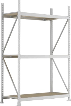 META Weitspannregal MINI-RACK B2200xT650xH2200 mm Grundfeld 3 Spanplatten Fachlast 600 kg META