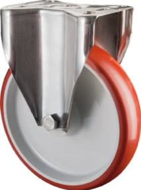 BOCKROLLE POLYURE./EDELSTAHL RAD-D 200MM 200KG TRAGF. 4021885095567
