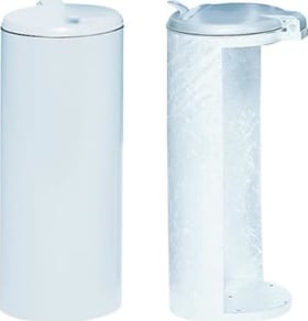 ABFALLSAMMLER MIT DECKEL H 900MM D 450MM WEISS 1006