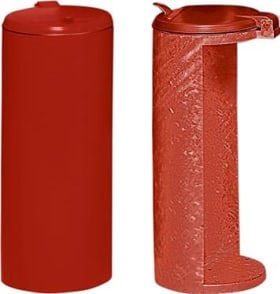 ABFALLSAMMLER MIT DECKEL H 900MM D 450MM ROT 1007