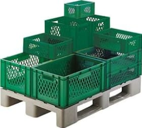 TRANSPORT-STAPELKASTEN 400X300X175MM GRÜN WAND U.BODEN DURCHB. 07517 02 23