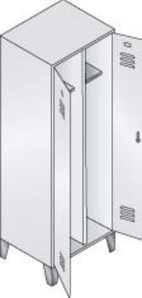 Garderobenschr. 7035/7035 1850x610x500mm