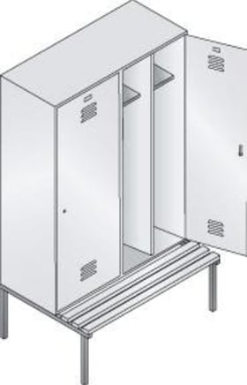 Garderobenschr. 7035/7035 2090x1190x500mm