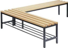 CP Sitzbank mit 6 Füßen B1960xT353xH420 mm RAL 7021/Hartholz ohne Schurost