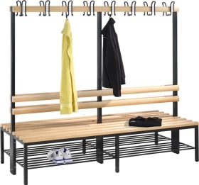 CP Doppels. Garderobenbank mit Schuhrost  