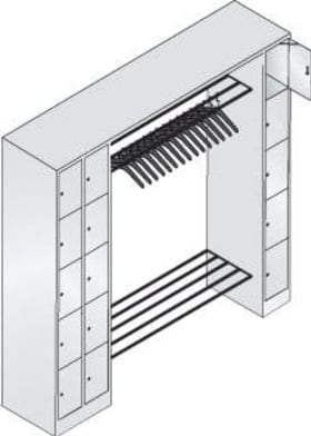 Garderobe offen 7035/7035 1950x2100x480mm