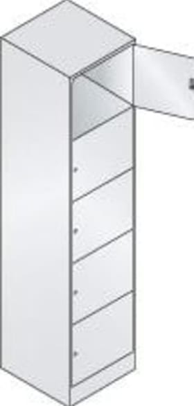 CP Fächerschrank B460xT480xH1950 mm RAL 7035 1x5 Fächer B410 mm