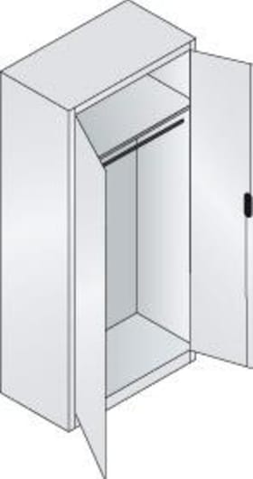 CP Flügeltürschr. 7035/7035 1950x930x500mm 