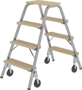 STAHL-HOLZ-TRITT M. BREMSBOCKROLLEN 4 HOLZSTUFEN 039014