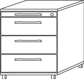 ROLLCONTAINER NUSSBAUM 428X580X590 MM 3 SCHÜBE VAC30/N