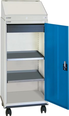 SCHREIBPULTSCHRANK KOMBI 1370X500X500 MM GRAU/BLAU 3091174