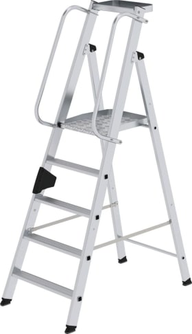 ALU-PLATTFORMLEITER EINSEITIG BEGEHBAR 5 STUFEN MIT PLATTFORM 50085