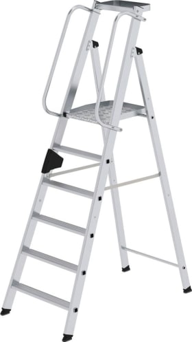 ALU-PLATTFORMLEITER EINSEITIG BEGEHBAR 6 STUFEN MIT PLATTFORM 50086