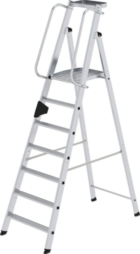 ALU-PLATTFORMLEITER EINSEITIG BEGEHBAR 7 STUFEN MIT PLATTFORM 50087