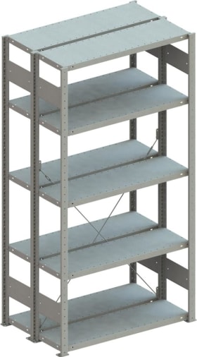 META Doppel-Steckregal CLIP B1000xT2x400xH2500 mm Grundfeld 2x6 Böden vzk Fachlast 100kg META