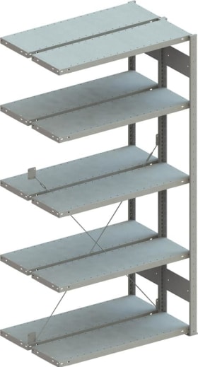 META Doppel-Steckregal CLIP B1000xT2x500xH2000 mm Anbaufeld 2x5 Böden vzk Fachlast 100kg META