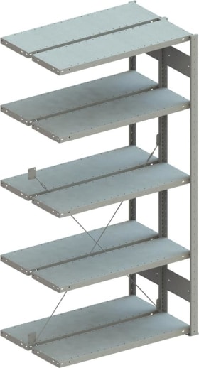 META Doppel-Steckregal CLIP B1000xT2x500xH2000 mm Anbaufeld 2x5 Böden vzk Fachlast 230kg META