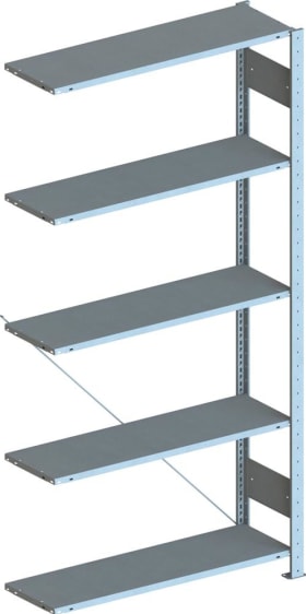 META Steckregal Meta-CLIP S3 B1000xT400xH2500 mm Anbaufeld 6 Böden RAL7035 Fachlast 230kg