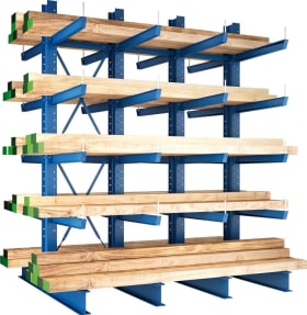META Kragarmregal Heavy B5090xT2x800xH3000 mm doppelseitig RAL 5010 5 Ebenen Traglast 3780kg